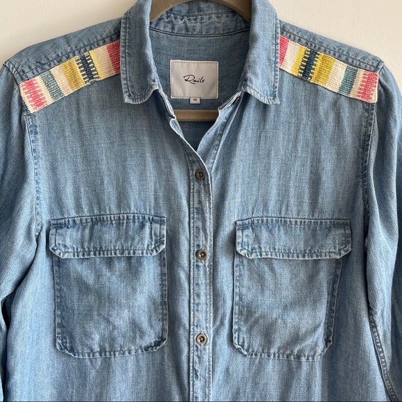 Rails Denim Button Down Super Soft Size XS - Picture 4 of 8